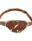 OHLAY KB288 FANNY PACK Upcycled Canvas Hair-on Genuine Leather women bag western handbag purse