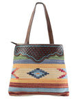 OHLAY KB300 TOTE Hand Tooled Upcycled Wool Upcycled Canvas Genuine Leather women bag western handbag purse