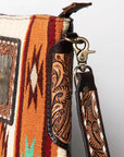 American Darling Messenger Hand Tooled Saddle Blanket Genuine Leather women bag western handbag purse