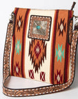 American Darling Messenger Hand Tooled Saddle Blanket Genuine Leather women bag western handbag purse