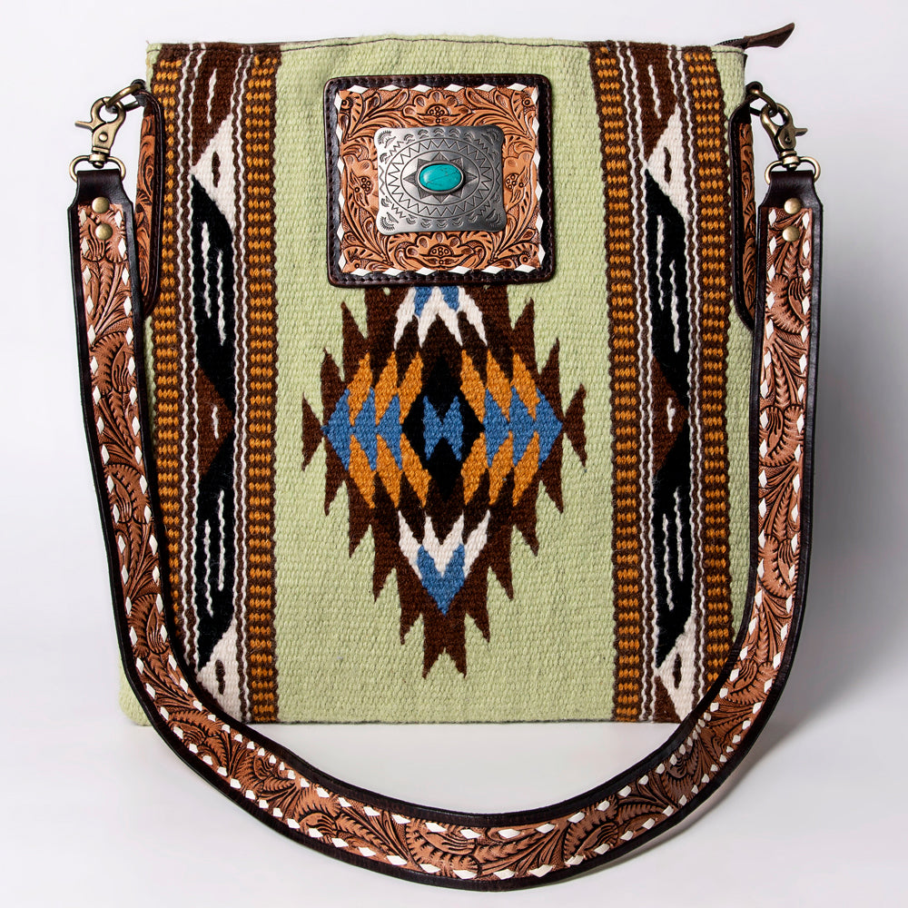 American Darling Messenger Hand Tooled Saddle Blanket Genuine Leather women bag western handbag purse