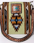 American Darling Messenger Hand Tooled Saddle Blanket Genuine Leather women bag western handbag purse
