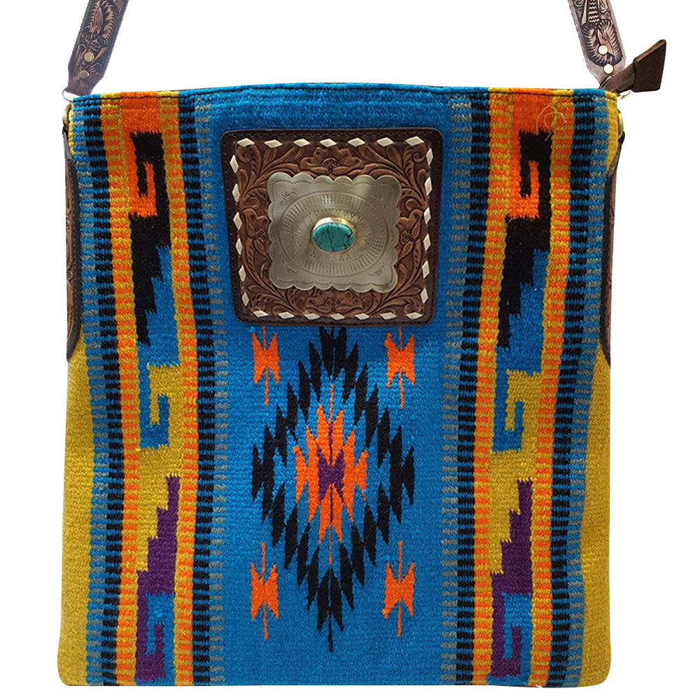 American Darling Messenger Hand Tooled Saddle Blanket Genuine Leather women bag western handbag purse