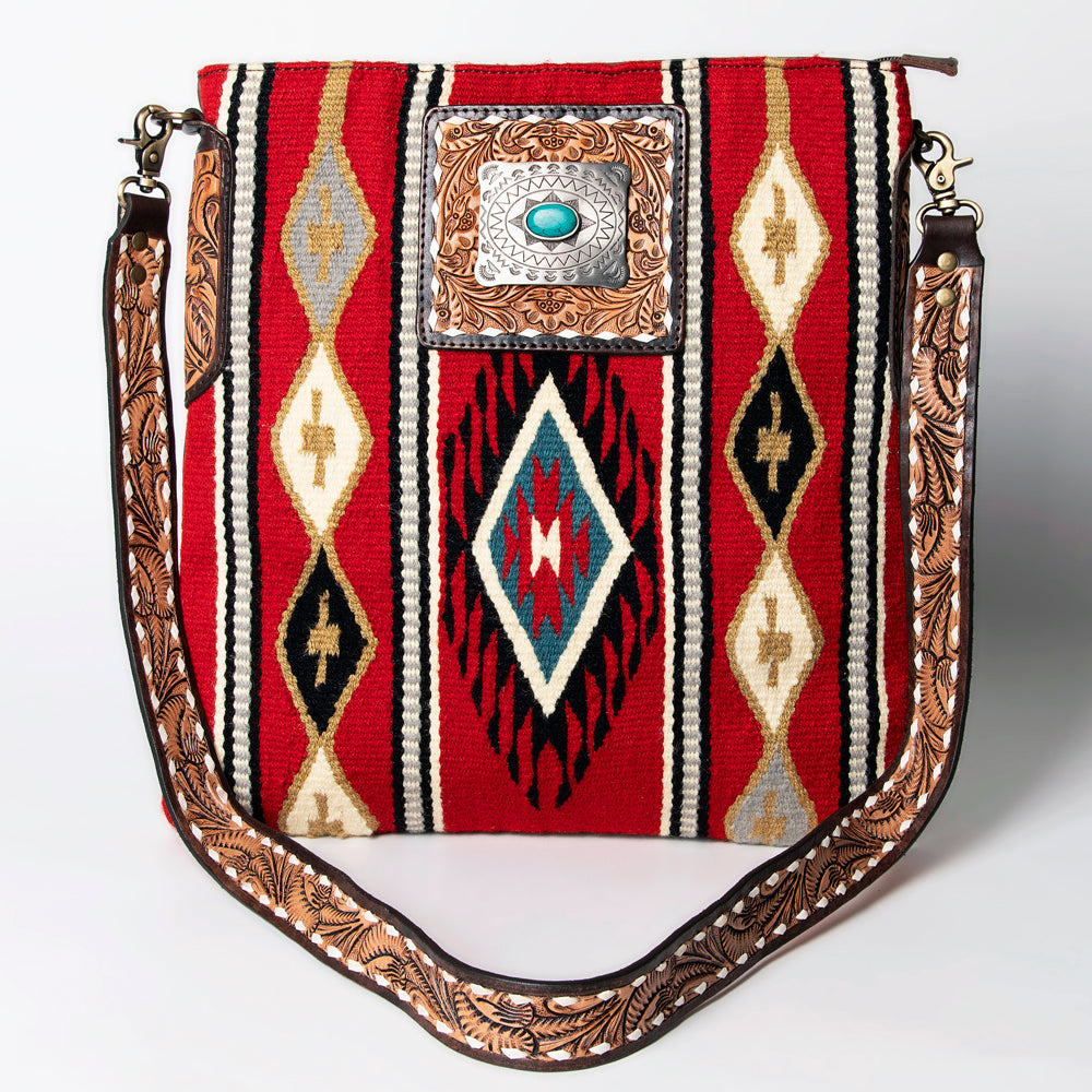 American Darling Messenger Hand Tooled Saddle Blanket Genuine Leather women bag western handbag purse