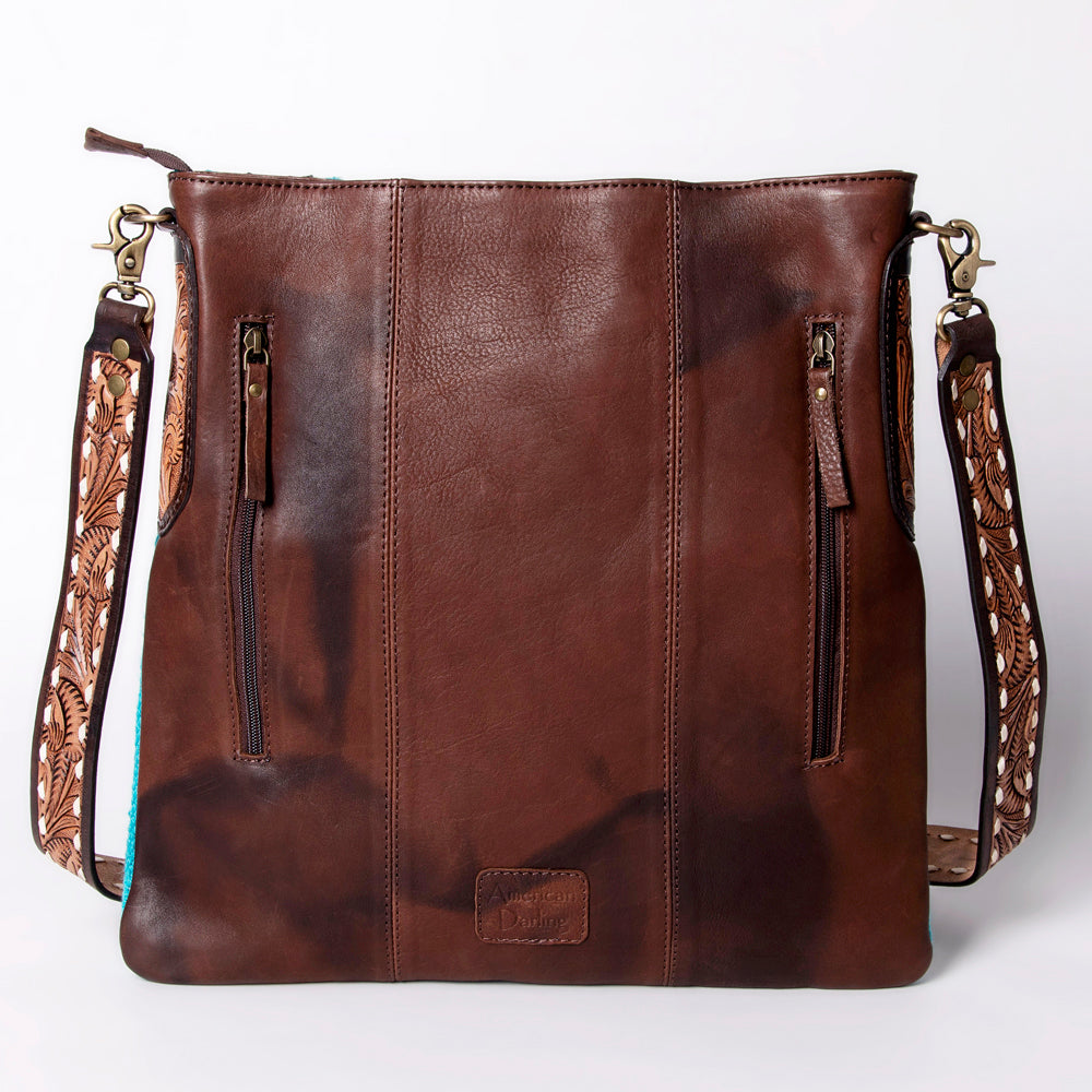 American Darling Messenger Hand Tooled Saddle Blanket Genuine Leather women bag western handbag purse