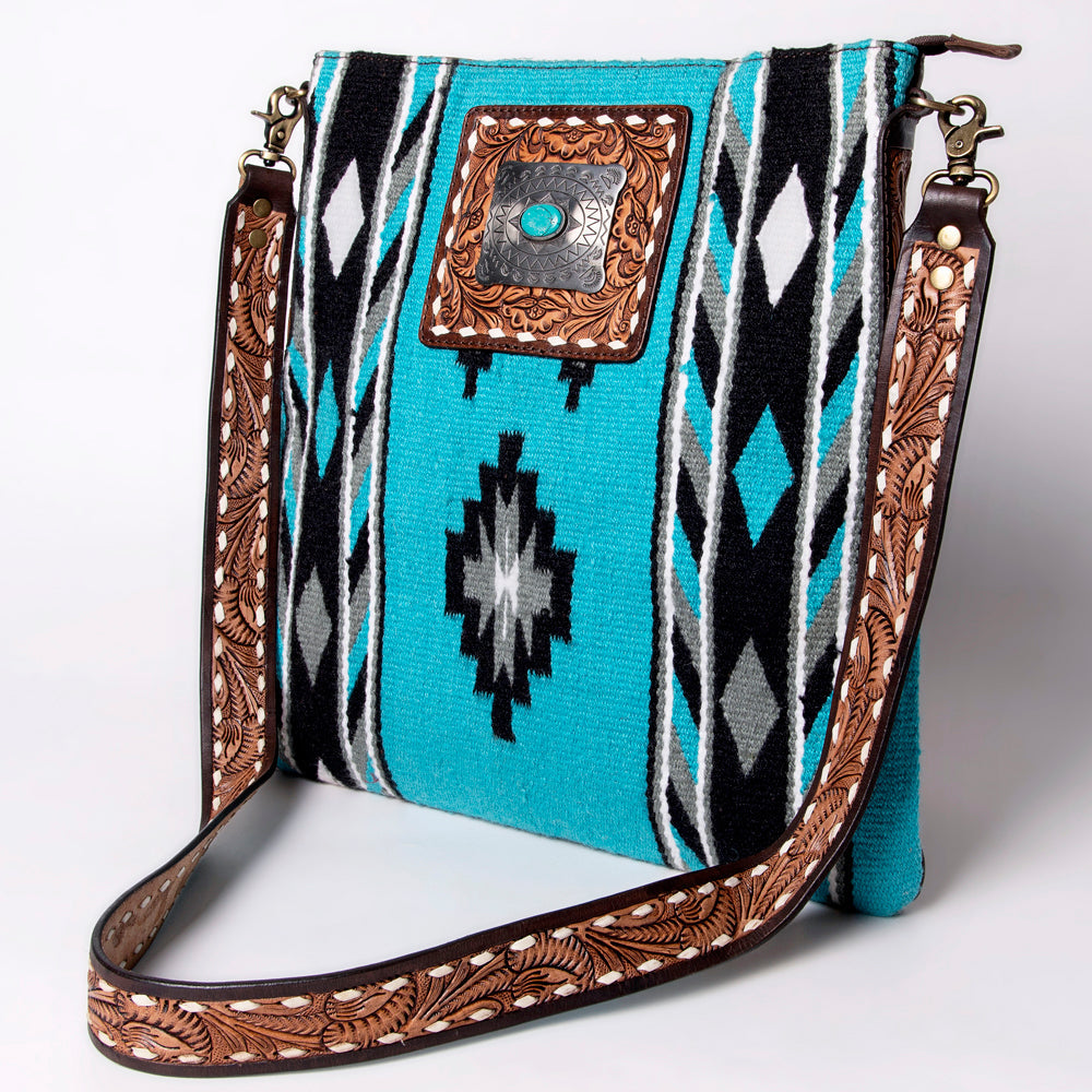American Darling Messenger Hand Tooled Saddle Blanket Genuine Leather women bag western handbag purse