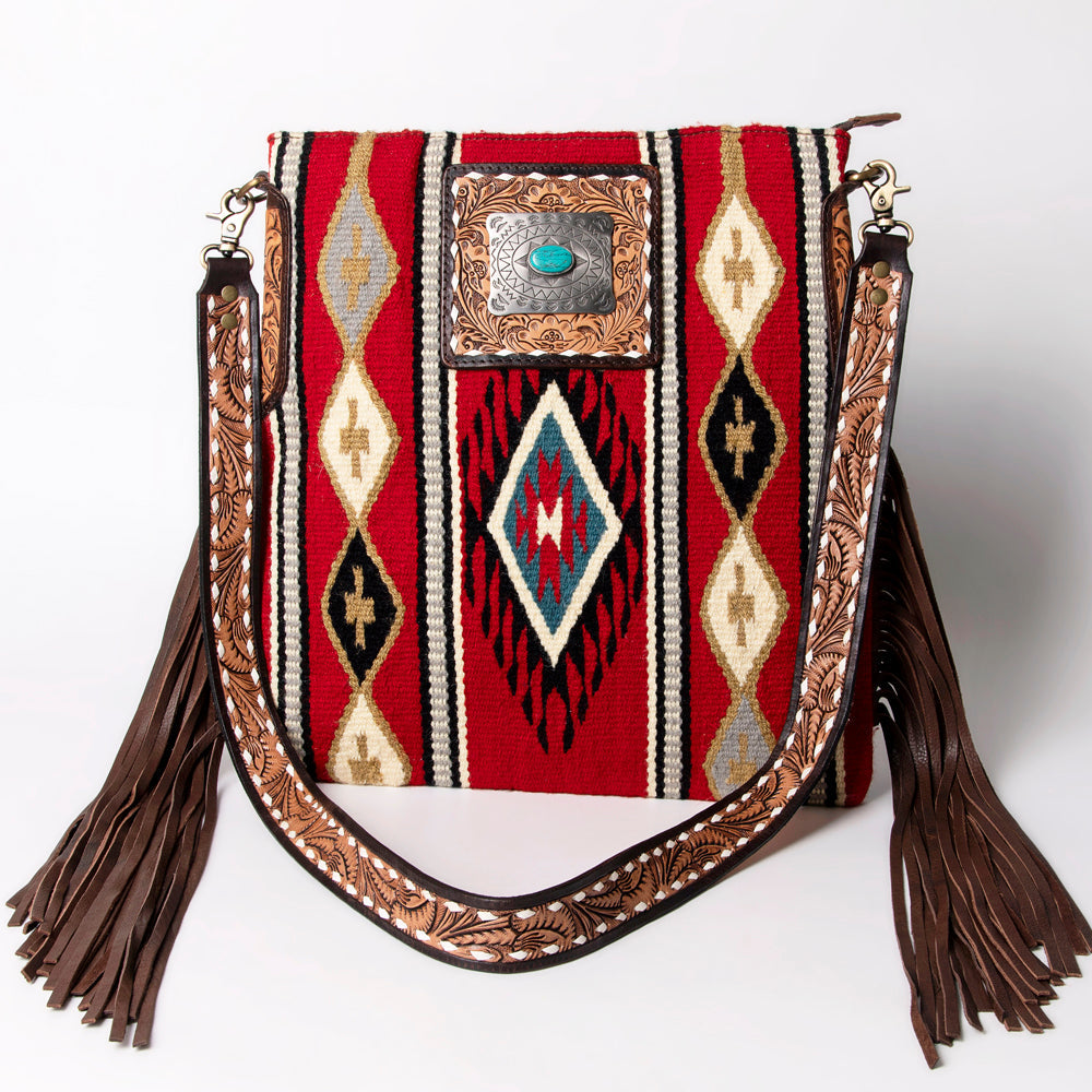 American Darling Messenger Saddle Blanket Genuine Leather Women Bag Western Handbag Purse