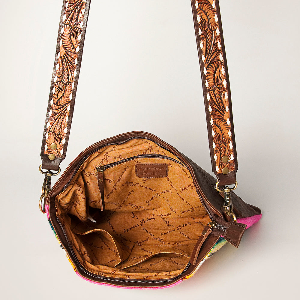 American Darling ADBGA271C Large Crossbody Hand Tooled Saddle Blanket Genuine Leather women bag western handbag purse
