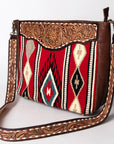 American Darling Messenger Hand Tooled Saddle Blanket Genuine Leather women bag western handbag purse