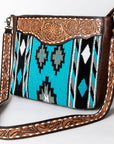American Darling Messenger Hand Tooled Saddle Blanket Genuine Leather women bag western handbag purse