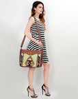American Darling Messenger Hand Tooled Saddle Blanket Genuine Leather women bag western handbag purse