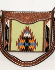 American Darling Messenger Hand Tooled Saddle Blanket Genuine Leather women bag western handbag purse
