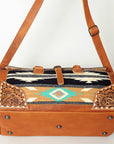 American Darling ADBG516 Duffel Hand Tooled Saddle Blanket Genuine Leather Women Bag Western Handbag Purse