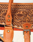 American Darling ADBG516 Duffel Hand Tooled Saddle Blanket Genuine Leather Women Bag Western Handbag Purse
