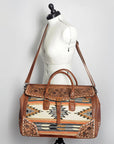 American Darling ADBG516 Duffel Hand Tooled Saddle Blanket Genuine Leather Women Bag Western Handbag Purse