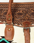 American Darling ADBG516 Duffel Hand Tooled Saddle Blanket Genuine Leather Women Bag Western Handbag Purse