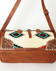 American Darling ADBG516 Duffel Hand Tooled Saddle Blanket Genuine Leather Women Bag Western Handbag Purse