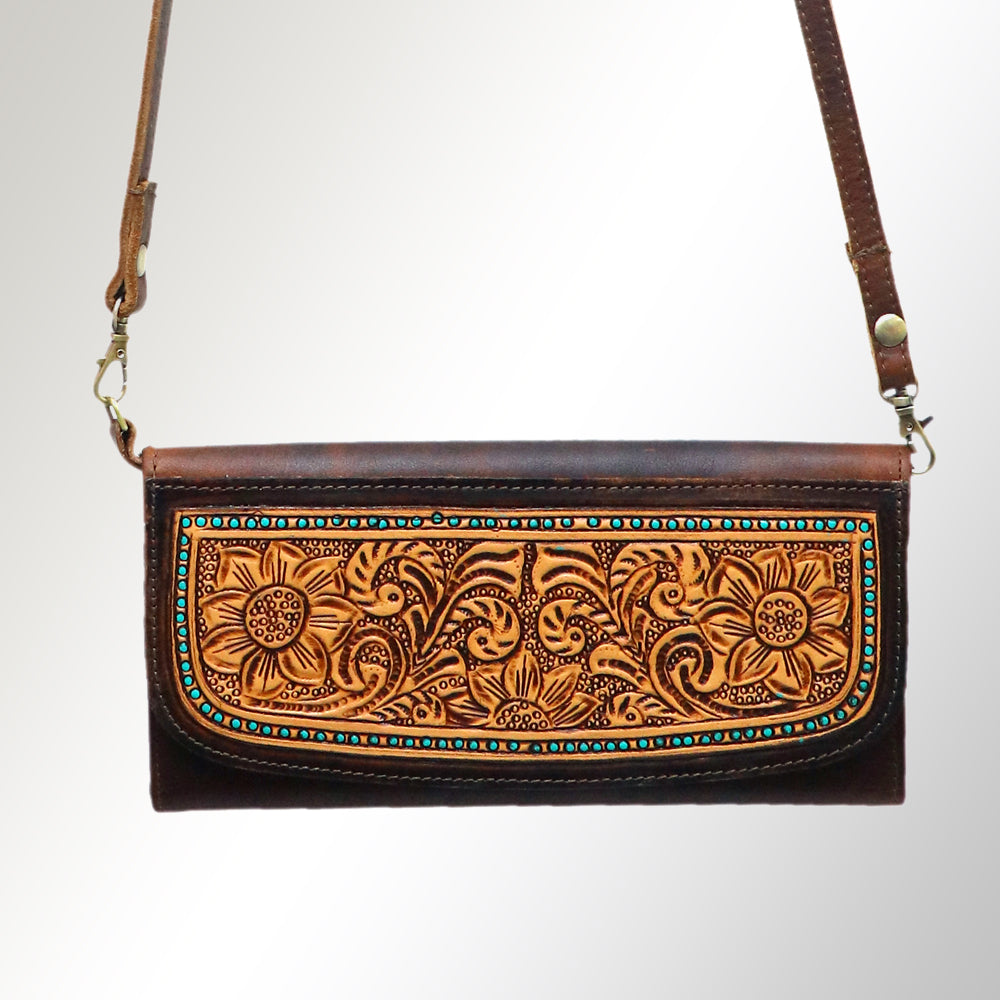 Hand Tooled Hand Painted Genuine Leather women bag western handbag purse