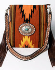 American Darling ADBGA283B Messenger Hand Tooled Saddle Blanket Genuine Leather women bag western handbag purse