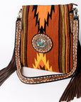American Darling ADBGA283B Messenger Hand Tooled Saddle Blanket Genuine Leather women bag western handbag purse