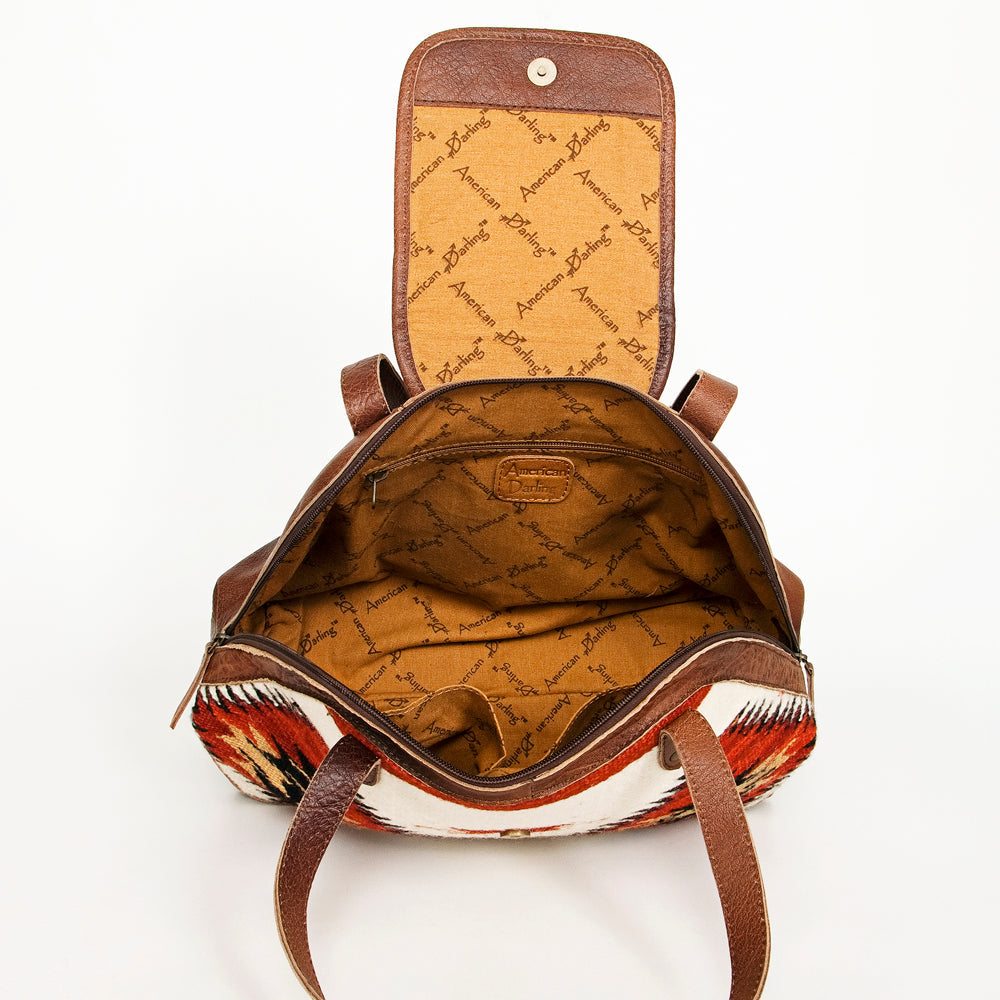 ADBG881B American Darling Saddle Blanket Hair On Genuine Leather Women Bag Western Handbag Purse