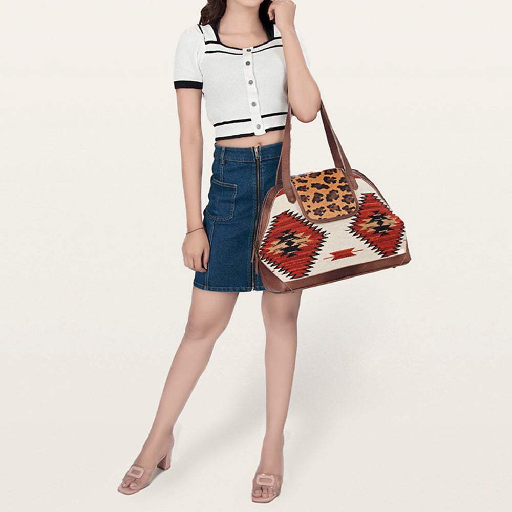 ADBG881B American Darling Saddle Blanket Hair On Genuine Leather Women Bag Western Handbag Purse