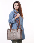 American Darling Crocodile Embossed Genuine Leather Women Bag Western Handbag Purse