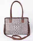 American Darling Crocodile Embossed Genuine Leather Women Bag Western Handbag Purse