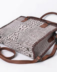 American Darling Crocodile Embossed Genuine Leather Women Bag Western Handbag Purse