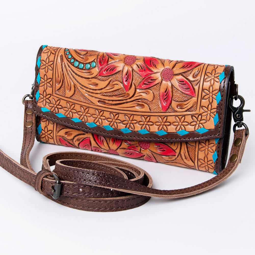 American Darling Wallet Hand Tooled Genuine Leather women bag western handbag purse