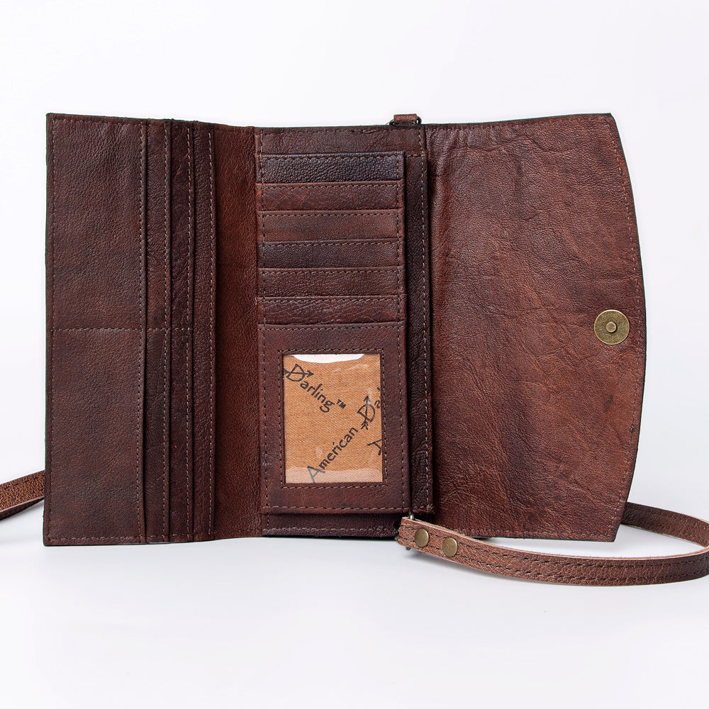 American Darling Wallet Hand Tooled Genuine Leather women bag western handbag purse