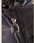 Chocolate Brown Duck Down Riding Coat with Velvet Collar