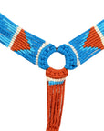 HILASON Sun Western Wool Breast Collar Headstall Set Tack Set Turquoise & Brown