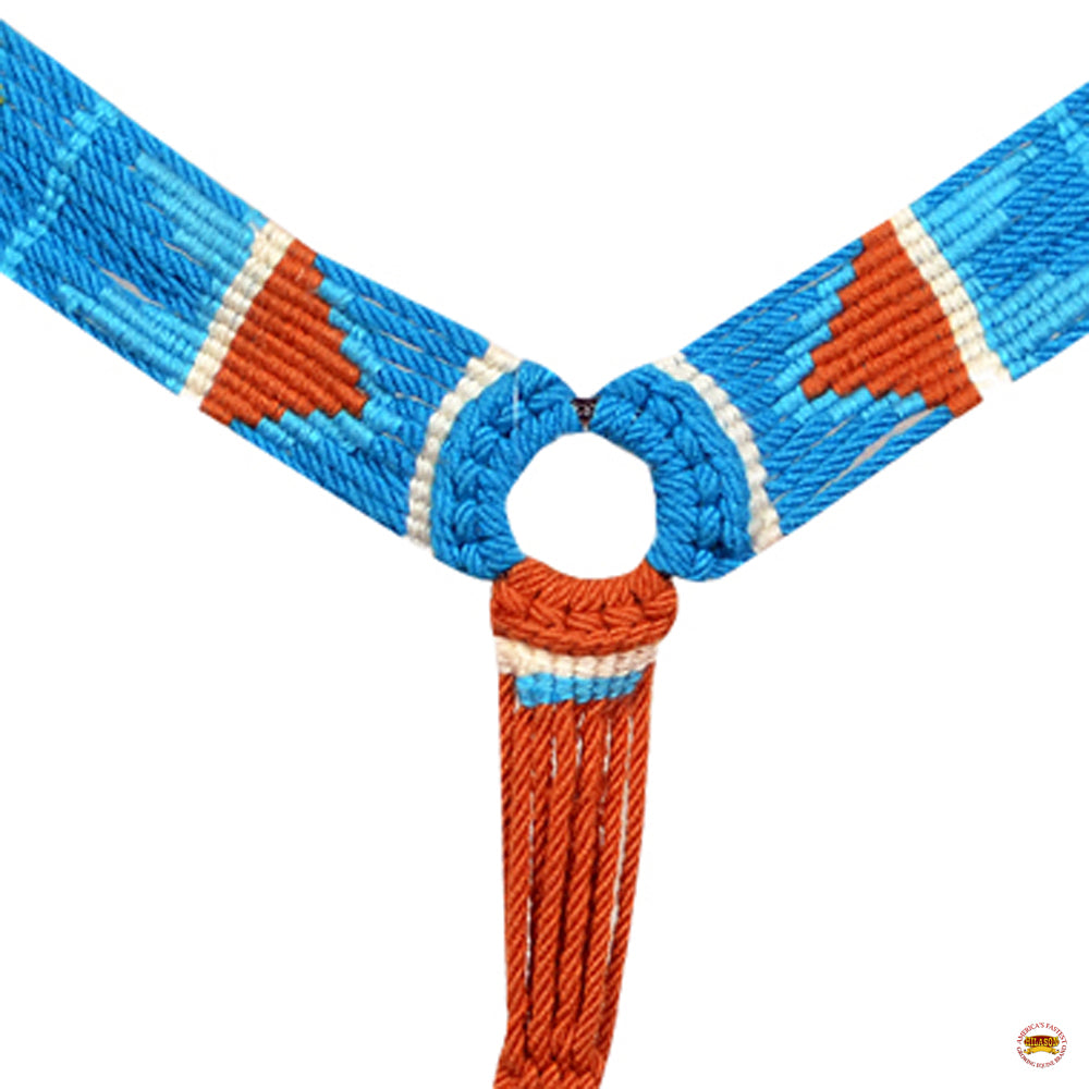 HILASON Sun Western Wool Breast Collar Headstall Set Tack Set Turquoise &amp; Brown