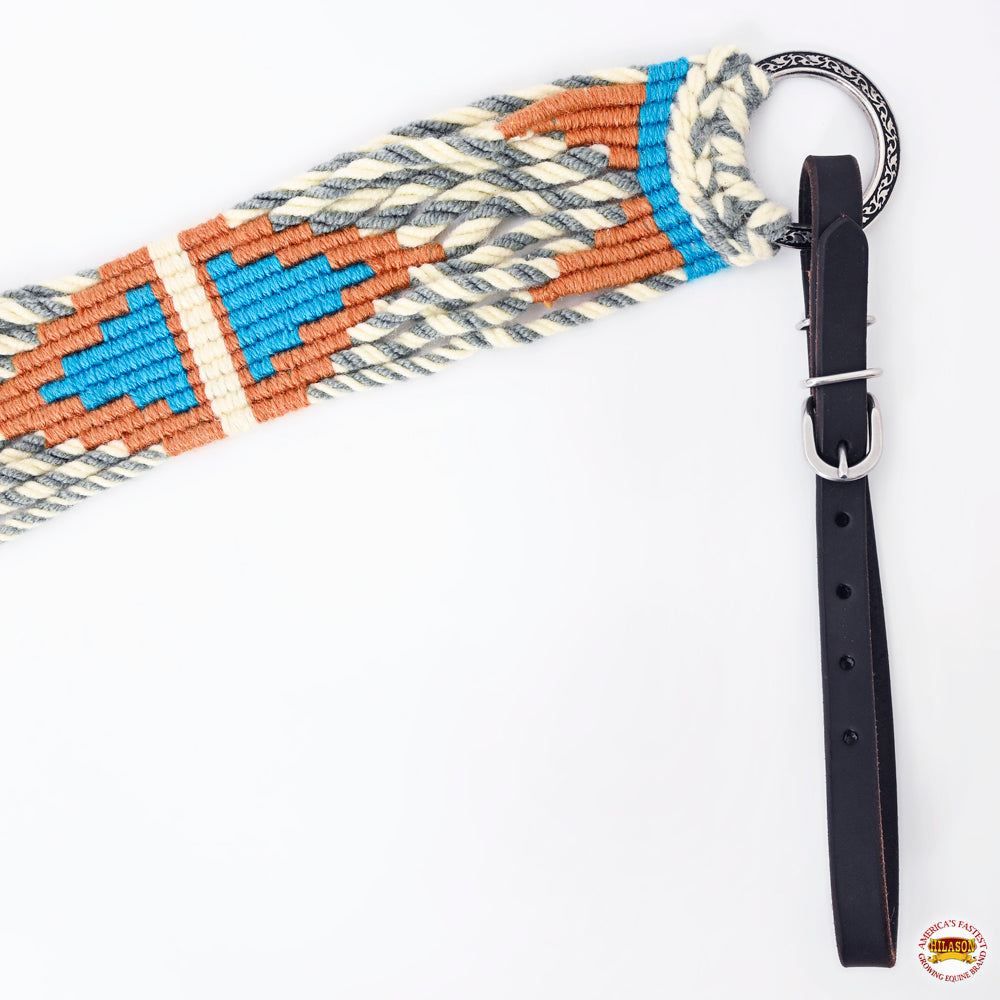 HILASON Western Wool Breast Collar Headstall Set Tack Set Grey &amp; Off White