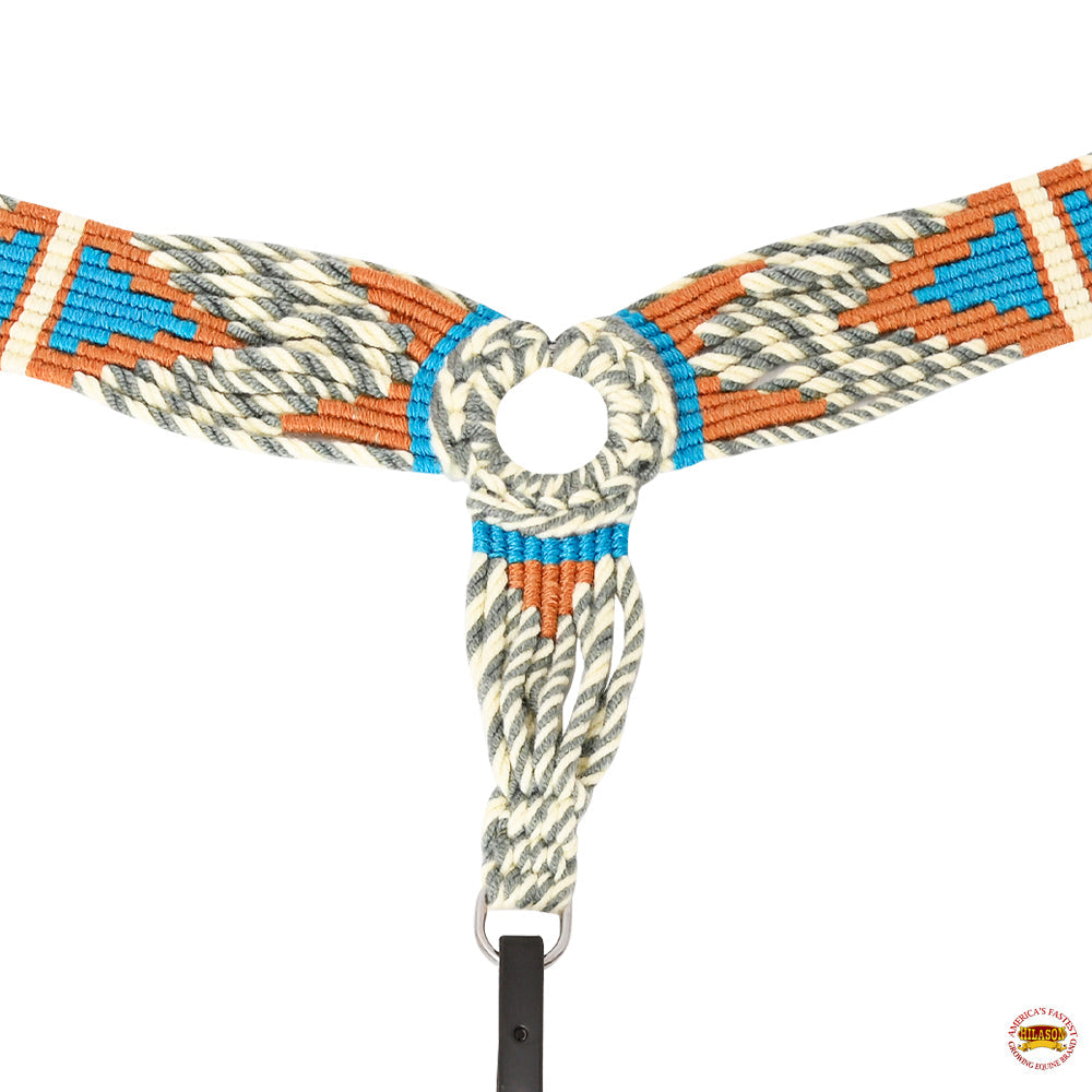 HILASON Western Wool Breast Collar Headstall Set Tack Set Grey &amp; Off White