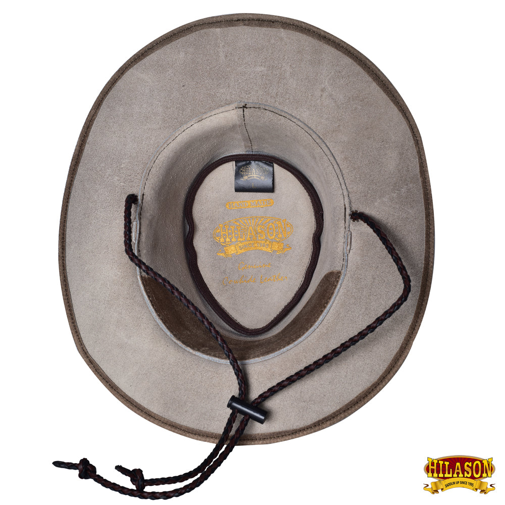 Hilason Crazy Horse Cow Leather Cowboy Hat Grey