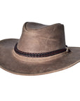 Hilason Crazy Horse Cow Leather Cowboy Hat Grey