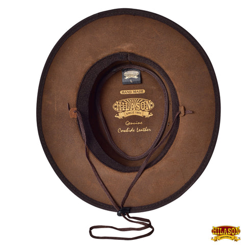 Hilason Premium Cowhide Leather Cowboy Hat Grey