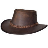 Hilason Premium Cowhide Leather Cowboy Hat Grey