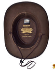 Hilason Premium Cowhide Leather Cowboy Hat Chocolate Brown