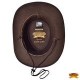 Hilason Premium Cowhide Leather Cowboy Hat Chocolate Brown