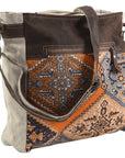 OHLAY MESSENGER Upcycled Canvas  Genuine Leather women bag western handbag purse