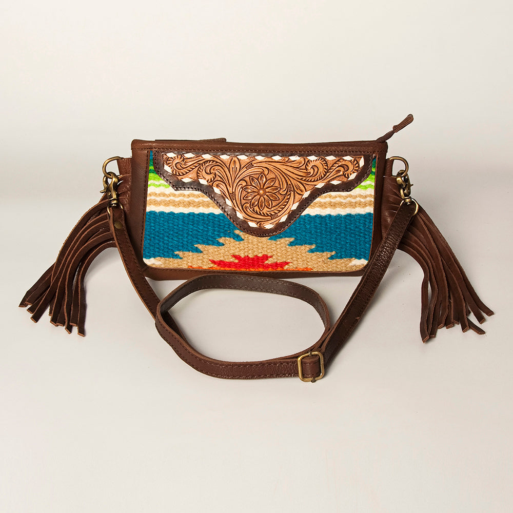 American Darling Small Crossbody Hand Tooled Saddle Blanket Genuine Leather Women Bag Western Handbag Purse