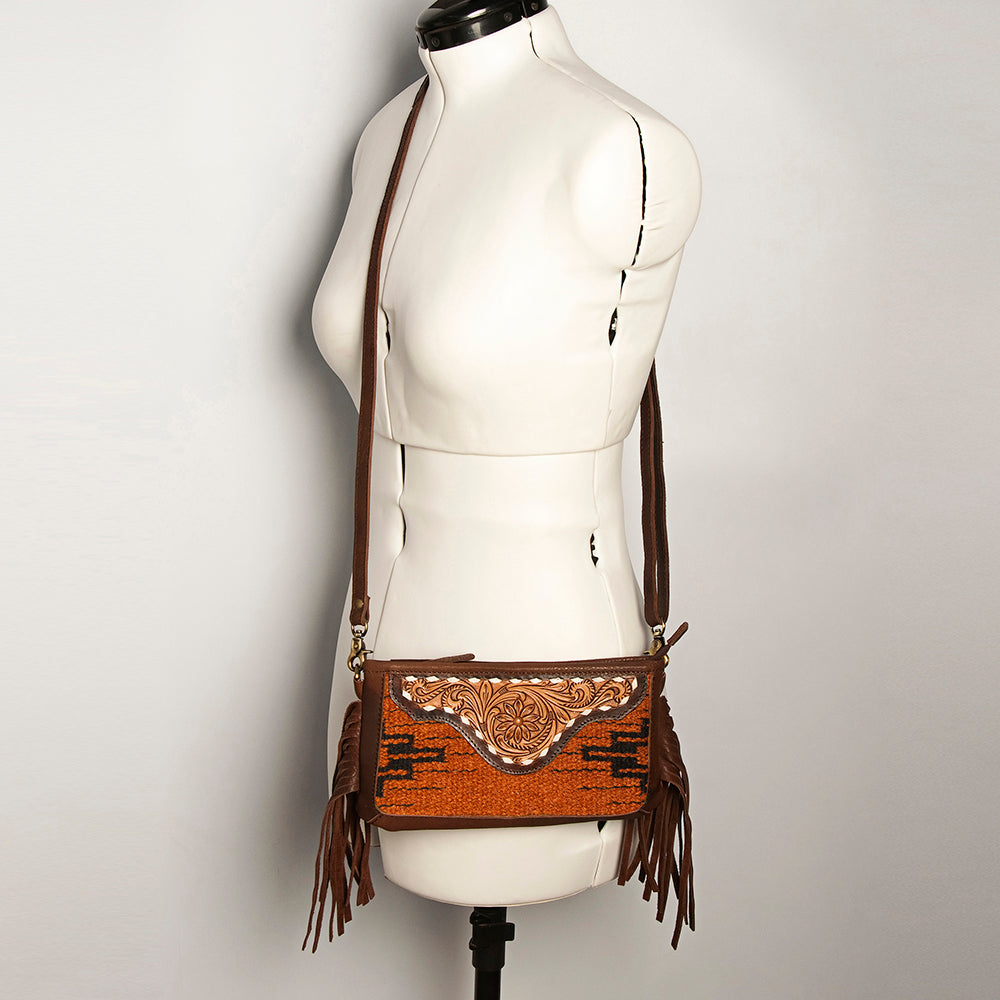 American Darling Small Crossbody Hand Tooled Saddle Blanket Genuine Leather Women Bag Western Handbag Purse