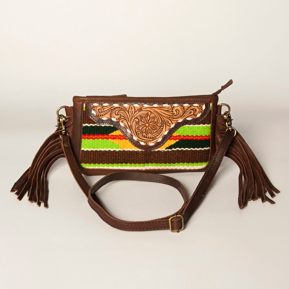 American Darling Small Crossbody Hand Tooled Saddle Blanket Genuine Leather Women Bag Western Handbag Purse