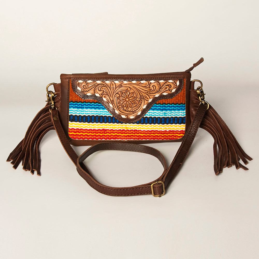 American Darling Small Crossbody Hand Tooled Saddle Blanket Genuine Leather Women Bag Western Handbag Purse