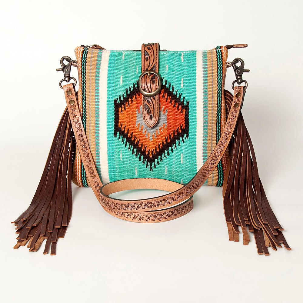 American Darling Hand Tooled Saddle Blanket Genuine Leather Women Bag Western Handbag Purse