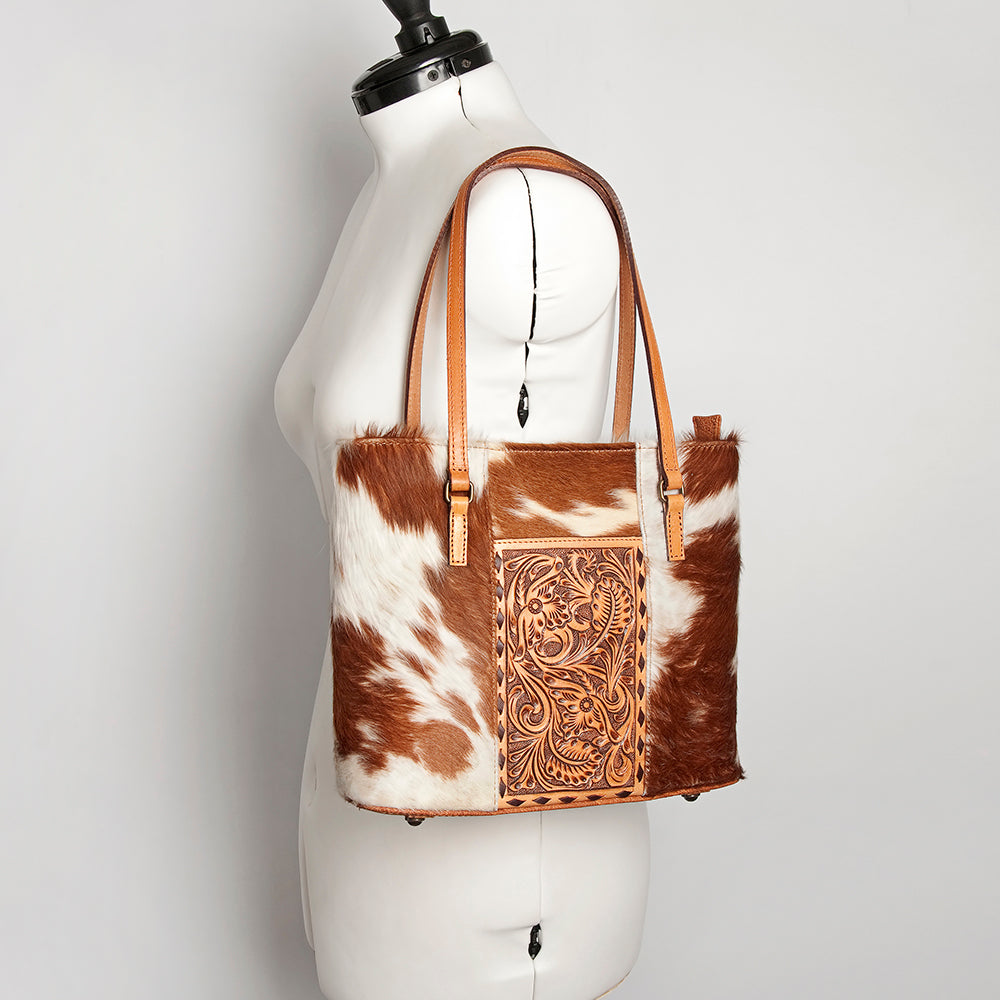 American Darling Tote Hand Tooled Hair-On Genuine Leather Western Women Bag Handbag Purse | Travel Bags College Casual
