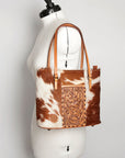 American Darling Tote Hand Tooled Hair-On Genuine Leather Western Women Bag Handbag Purse | Travel Bags College Casual